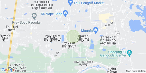 Mapa: Prey Sa, Dangkao, Phnom Penh
