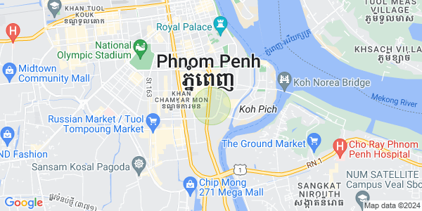 Mapa: Tonle Bassac, Chamkarmon, Phnom Penh