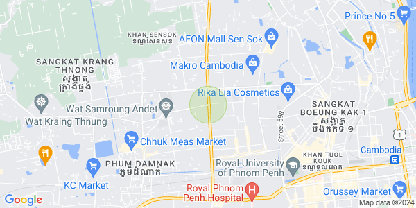 Carte de Krang Thnong, Sen Sok, Phnom Penh