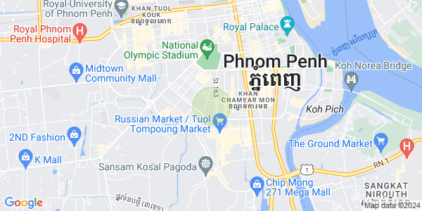 万景岗1分区（BKK1), 波哥堪, 金边地图