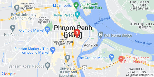 Carte de Tonle Bassac, Chamkarmon, Phnom Penh
