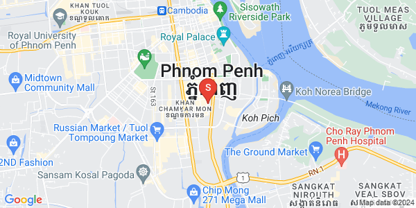 Mapa: Tonle Bassac, Chamkarmon, Phnom Penh