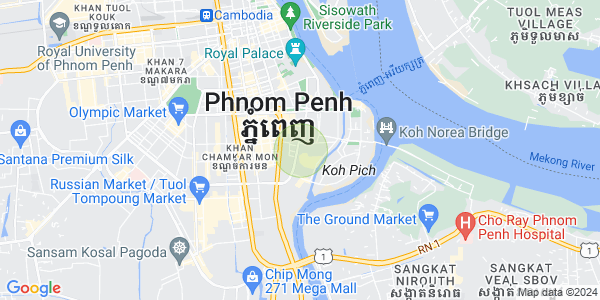 Mapa: Tonle Bassac, Chamkarmon, Phnom Penh