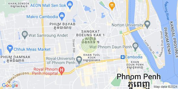 Carte de Boeung Kak 1, Toul Kork, Phnom Penh