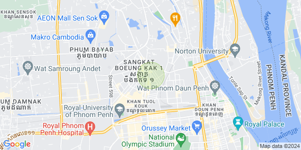 Carte de Boeung Kak 1, Toul Kork, Phnom Penh