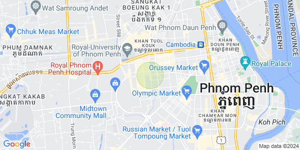 Carte de Boeung Kak 1, Toul Kork, Phnom Penh