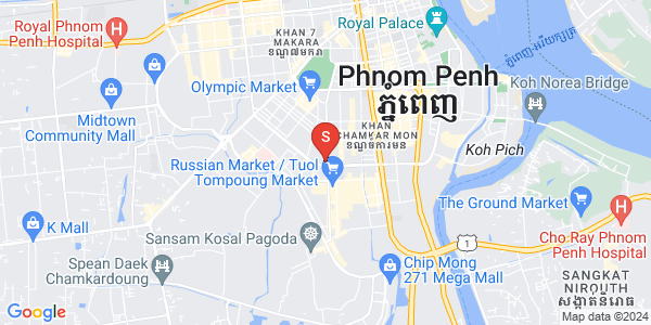 Map of Toul Tum Poung 1, Chamkarmon, Phnom Penh