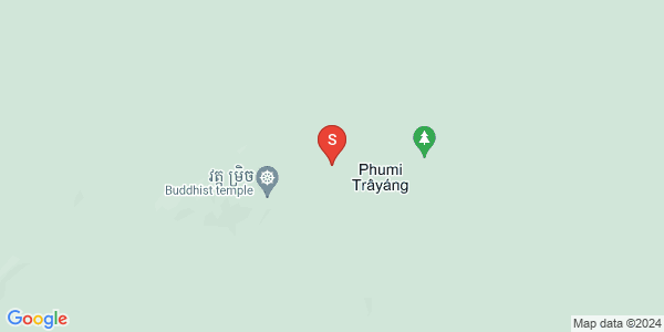 Map of Srayang, Kuleaen, Preah Vihear