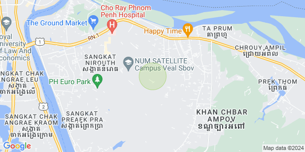 Mapa: Cielę Sbov, Chbar Ampov, Phnom Penh