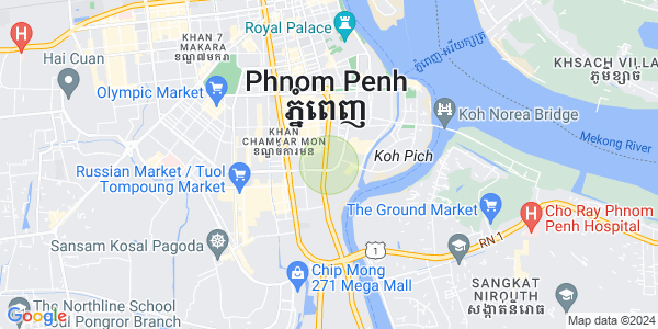 Mapa: Tonle Bassac, Chamkarmon, Phnom Penh