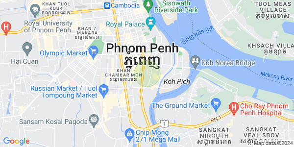 Mapa: Tonle Bassac, Chamkarmon, Phnom Penh