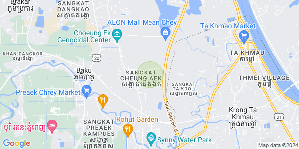 Mapa: Cheung Aek, Dangkao, Phnom Penh
