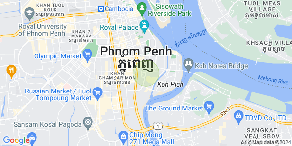 Carte de Tonle Bassac, Chamkarmon, Phnom Penh