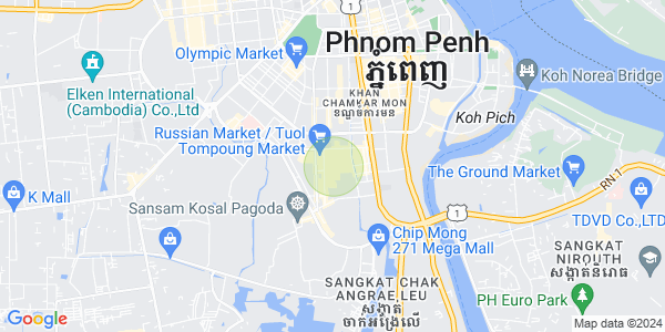 Mapa: Toul Tum Poung 1, Chamkarmon, Phnom Penh