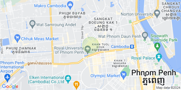 Carte de Boeung Kak 1, Toul Kork, Phnom Penh