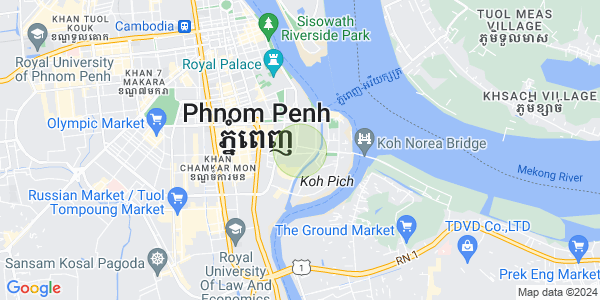 Mapa: Tonle Bassac, Chamkarmon, Phnom Penh