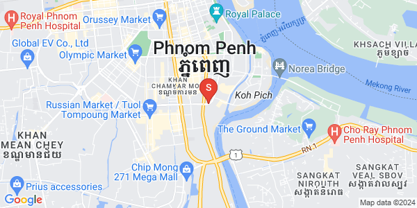 Mapa: Tonle Bassac, Chamkarmon, Phnom Penh