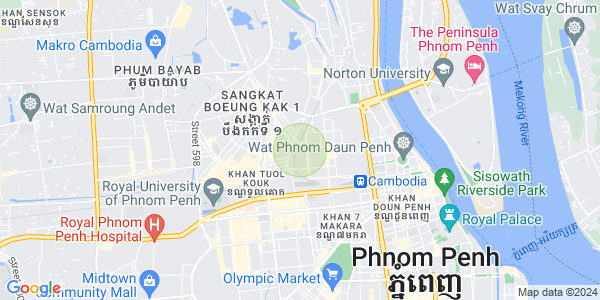 Carte de Boeung Kak 1, Toul Kork, Phnom Penh