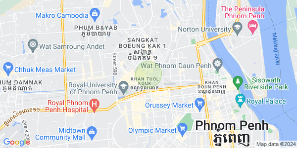 Mapa: Boeung Kak 1, Toul Kork, Phnom Penh