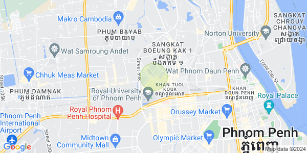 Mapa: Boeung Kak 2, Toul Kork, Phnom Penh