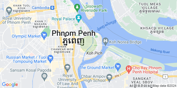 Mapa: Tonle Bassac, Chamkarmon, Phnom Penh