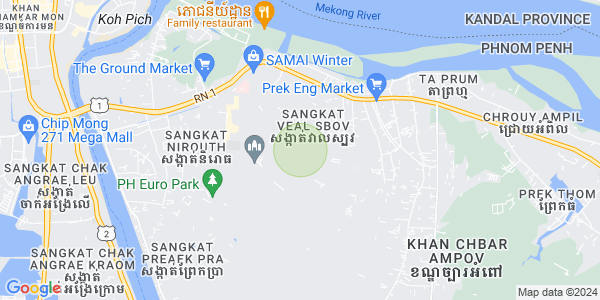 Map of Veal Sbov, Chbar Ampov, Phnom Penh