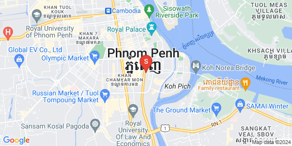 Mapa: Tonle Bassac, Chamkarmon, Phnom Penh