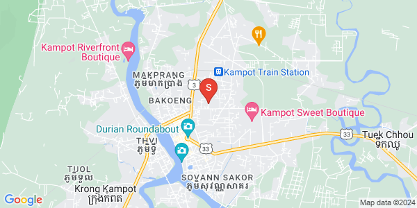 Map of Andoung Khmer, Kampot