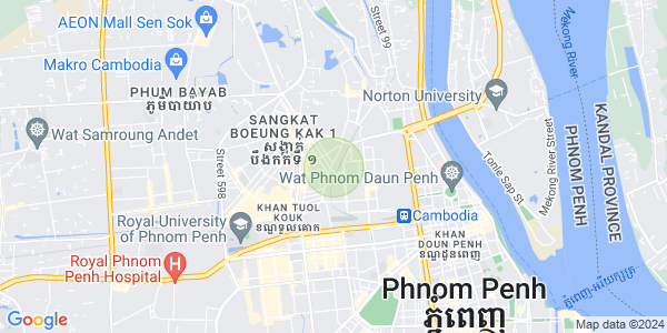 Carte de Boeung Kak 1, Toul Kork, Phnom Penh