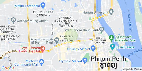 Carte de Boeung Kak 1, Toul Kork, Phnom Penh
