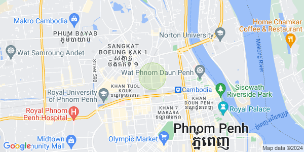Carte de Boeung Kak 2, Toul Kork, Phnom Penh