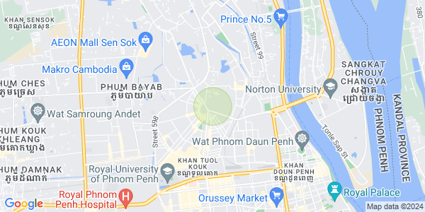 Mapa: Boeung Kak 1, Toul Kork, Phnom Penh