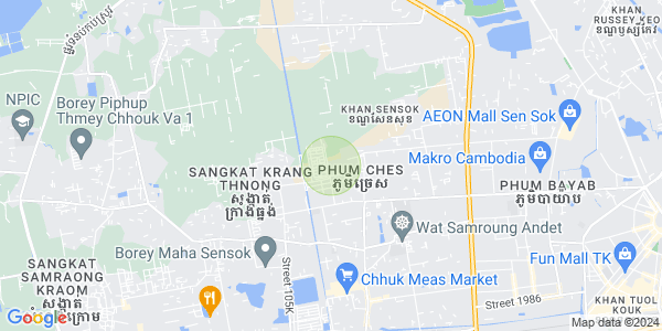 ផែនទី ក្រាំងធ្នង់, សែនសុខ, ភ្នំពេញ