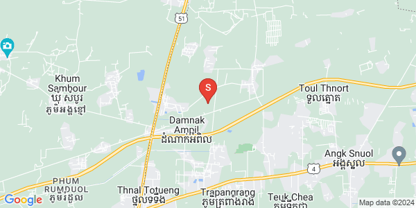 15ម បេតុង, Damnak Ampil村, Angk Snuol市, 干拉省地图