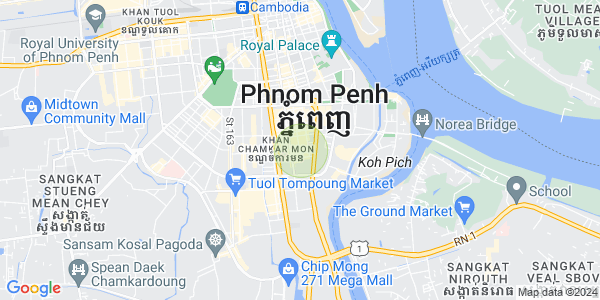 Mapa: Tonle Bassac, Chamkarmon, Phnom Penh