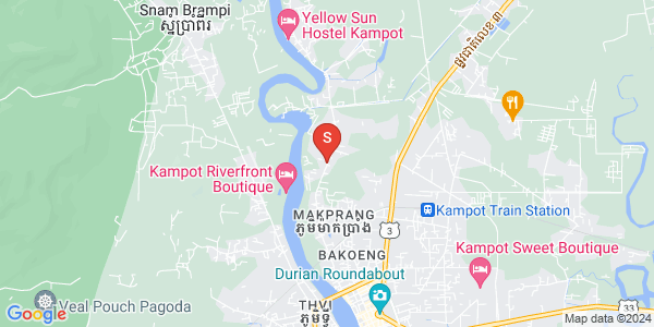 Map of Kampong Kraeng, Tuek Chhou, Kampot