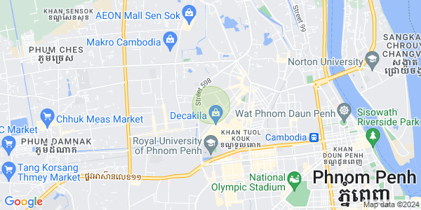Mapa: Boeung Kak 2, Toul Kork, Phnom Penh