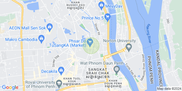 トゥオルサンケー1, ルッセイケオ, プノンペンの地図