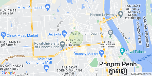 Carte de Boeung Kak 1, Toul Kork, Phnom Penh