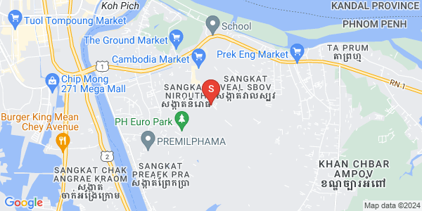 Map of road 1 National, Preaek Aeng, Chbar Ampov, Phnom Penh