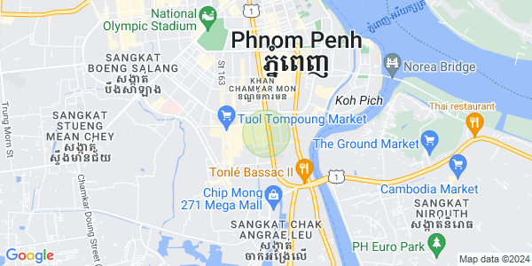 ផែនទី ផ្សារដើមថ្កូវ, ចំការមន, ភ្នំពេញ