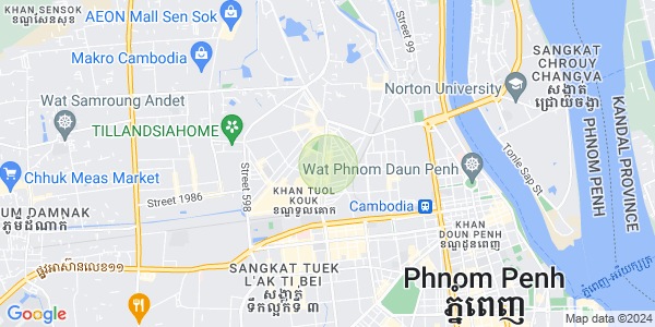 Mapa: Boeung Kak 1, Toul Kork, Phnom Penh