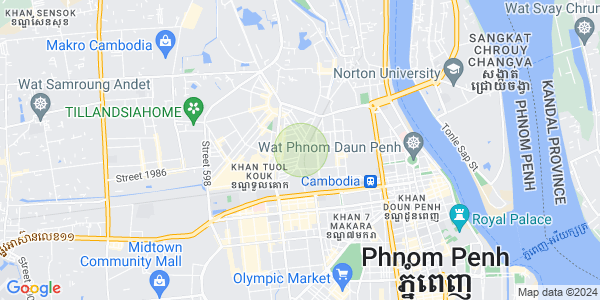 Carte de Boeung Kak 1, Toul Kork, Phnom Penh