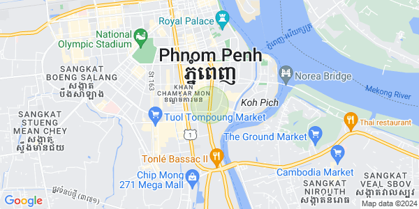 Mapa: Tonle Bassac, Chamkarmon, Phnom Penh