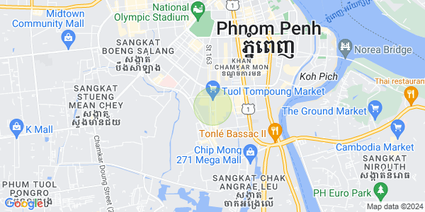 Mapa: Toul Tum Poung 1, Chamkarmon, Phnom Penh
