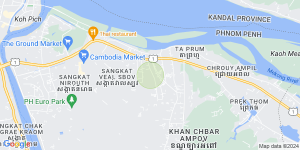 Mapa: Preaek Aeng, Chbar Ampov, Phnom Penh