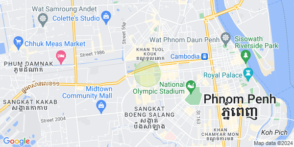 Map of Boeung Kak 1, Toul Kork, Phnom Penh