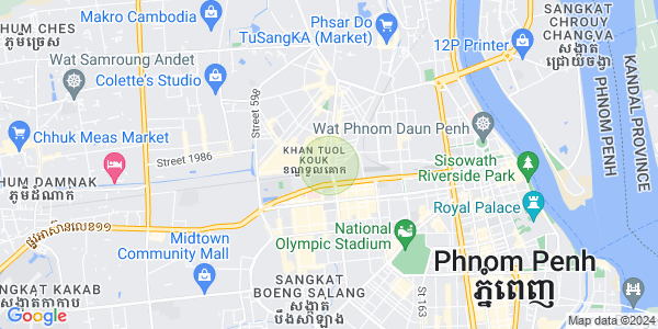 Mapa: Phsar Depou I, Toul Kork, Phnom Penh