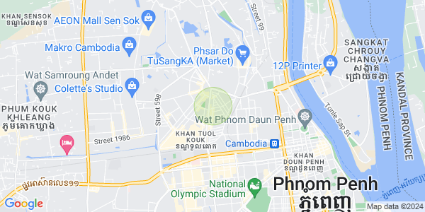 Carte de Boeung Kak 1, Toul Kork, Phnom Penh