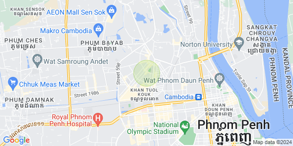 Carte de Boeung Kak 1, Toul Kork, Phnom Penh